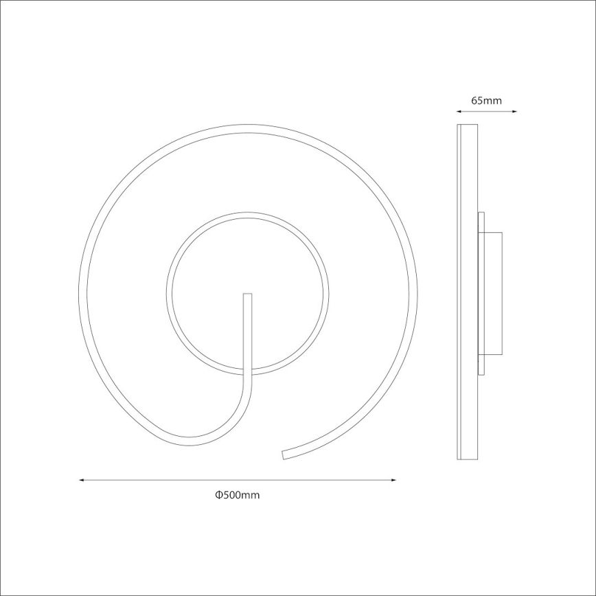 Plafón de techo LED LORENZO, 22 W, 230 V, Ø 50 cm, negro