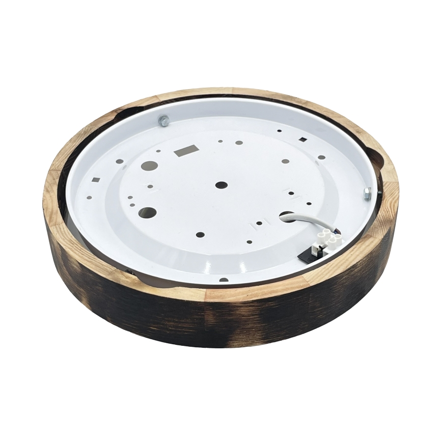 Plafón de techo LED OAK SLIM LED/20W/230V 4000K, diámetro 27 cm, roble/marrón oscuro