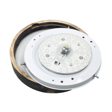 Plafón de techo LED OAK SLIM LED/20W/230V 4000K, diámetro 27 cm, roble/marrón oscuro