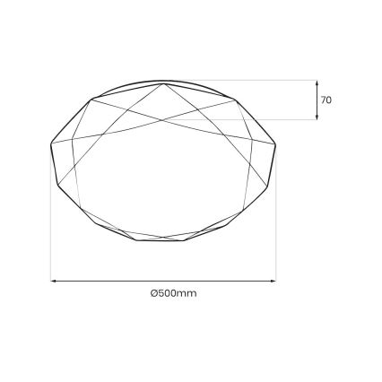 Luminaria de techo LED regulable HEX LED/72W/230V 3000-6000K Ø 50 cm blanca + mando a distancia