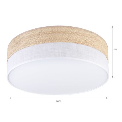 Lámpara de techo LED SIRJA BOHO LED/36W/230V 4000K Ø 45 cm beige/blanco