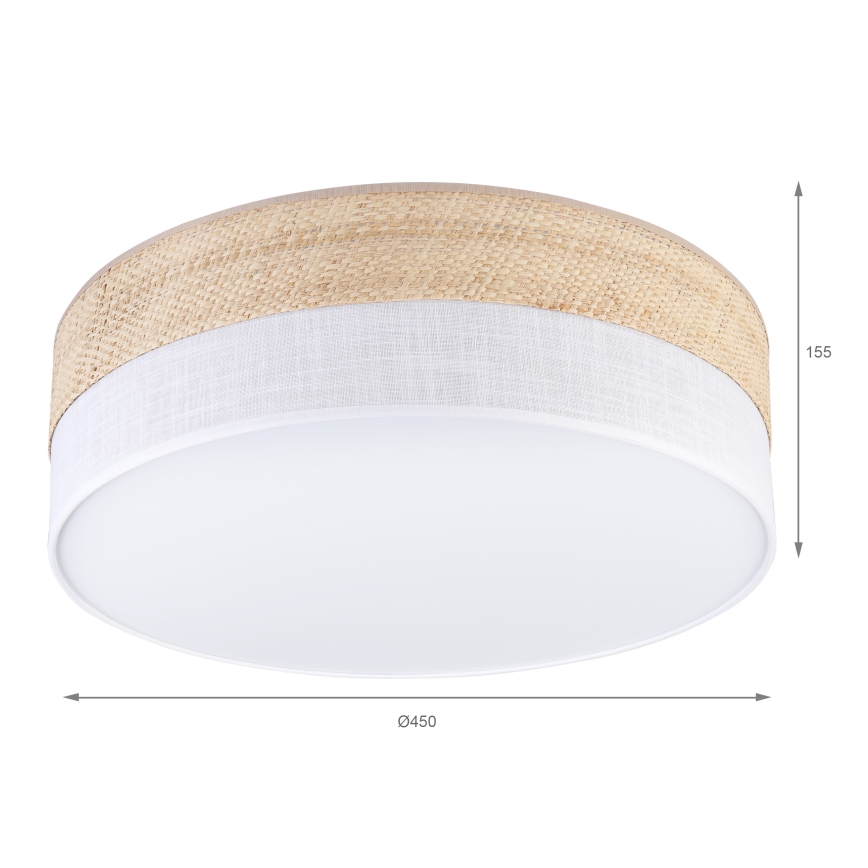 Lámpara de techo LED SIRJA BOHO LED/36W/230V 4000K Ø 45 cm beige/blanco