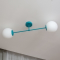 Plafón de techo MOON 2xE27/15W/230V turquesa