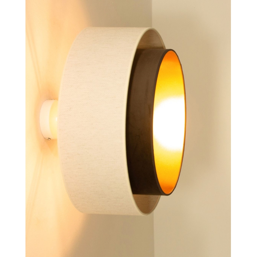 Plafón de techo NATIA 1xE27/60W/230V Ø 45 cm blanco/marrón