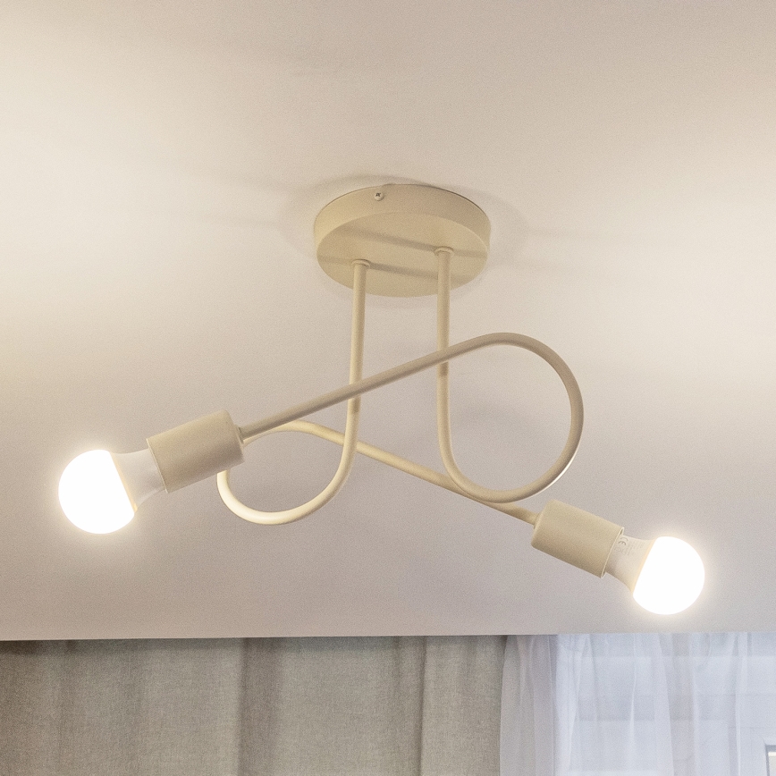 Plafón de techo OXFORD 2xE27/15W/230V crema