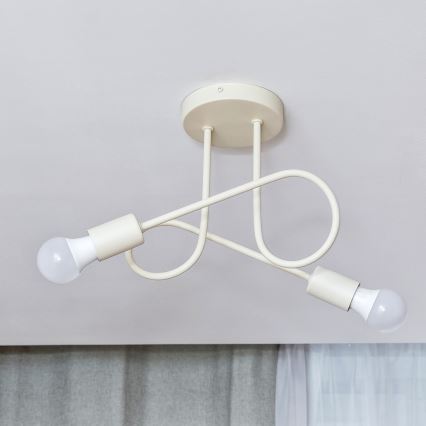 Plafón de techo OXFORD 2xE27/15W/230V crema