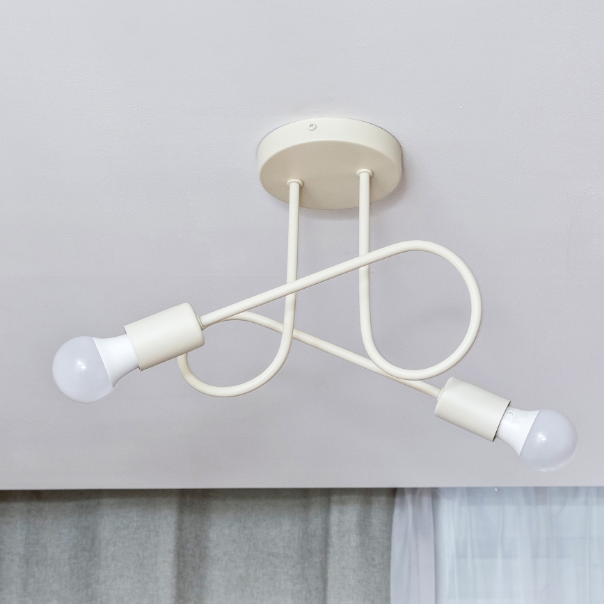 Plafón de techo OXFORD 2xE27/15W/230V crema