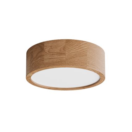 Plafón de techo para baño con sensor CLEO, 2xE27/24W/230V, diámetro 27,5 cm, IP54, acabado roble