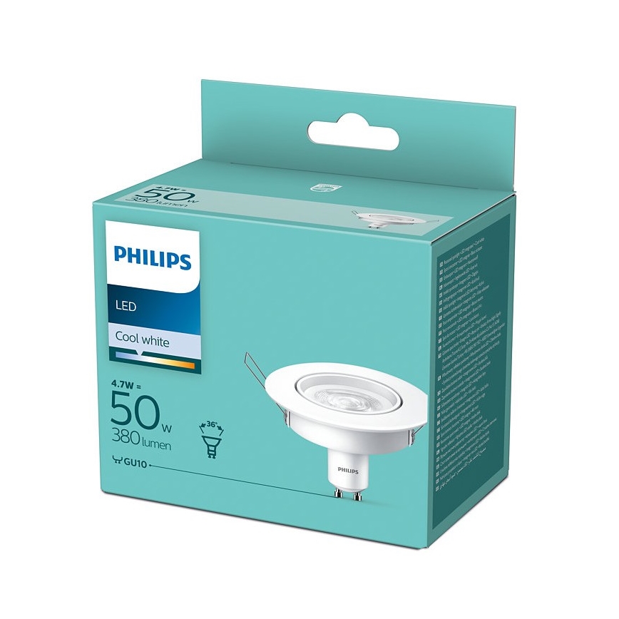 Plafón empotrable LED Philips 1xGU10/4,7W/230V 4000K