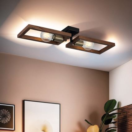Plafón ERA 2xE27/40W/230V marrón