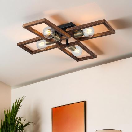 Plafón ERA 4xE27/40W/230V marrón