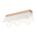 Plafón ESME 3xE27/15W/230V blanco/roble