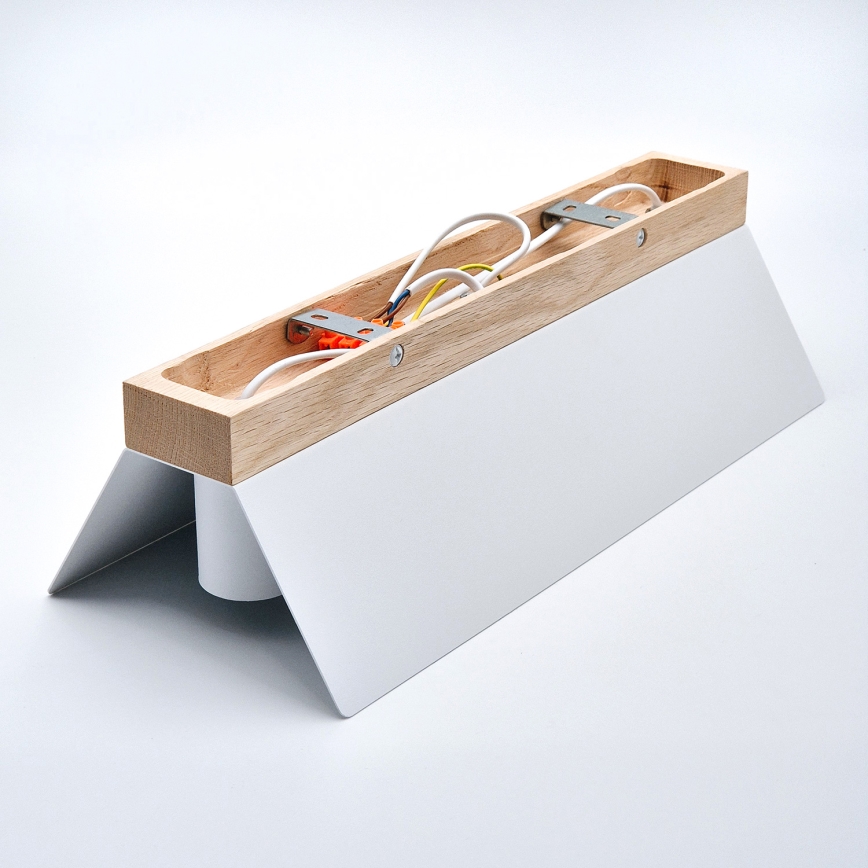 Plafón ESME 3xE27/15W/230V blanco/roble