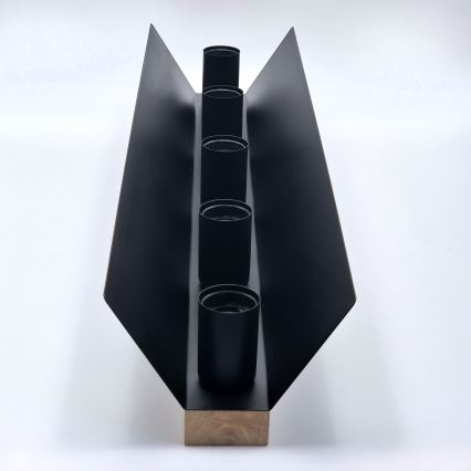 Plafón ESME 5xE27/15W/230V negro/roble