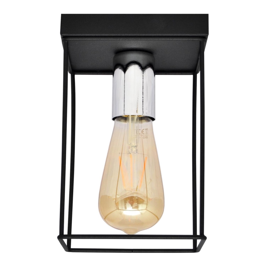 Plafón FINN 1xE27/15W/230V negro/cromo brillante