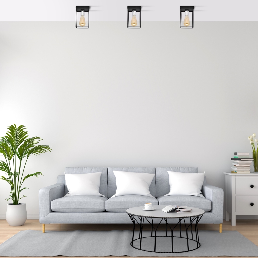 Plafón FINN 1xE27/15W/230V negro/cromo brillante