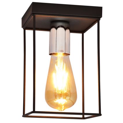 Plafón FINN 1xE27/15W/230V negro/cromo brillante