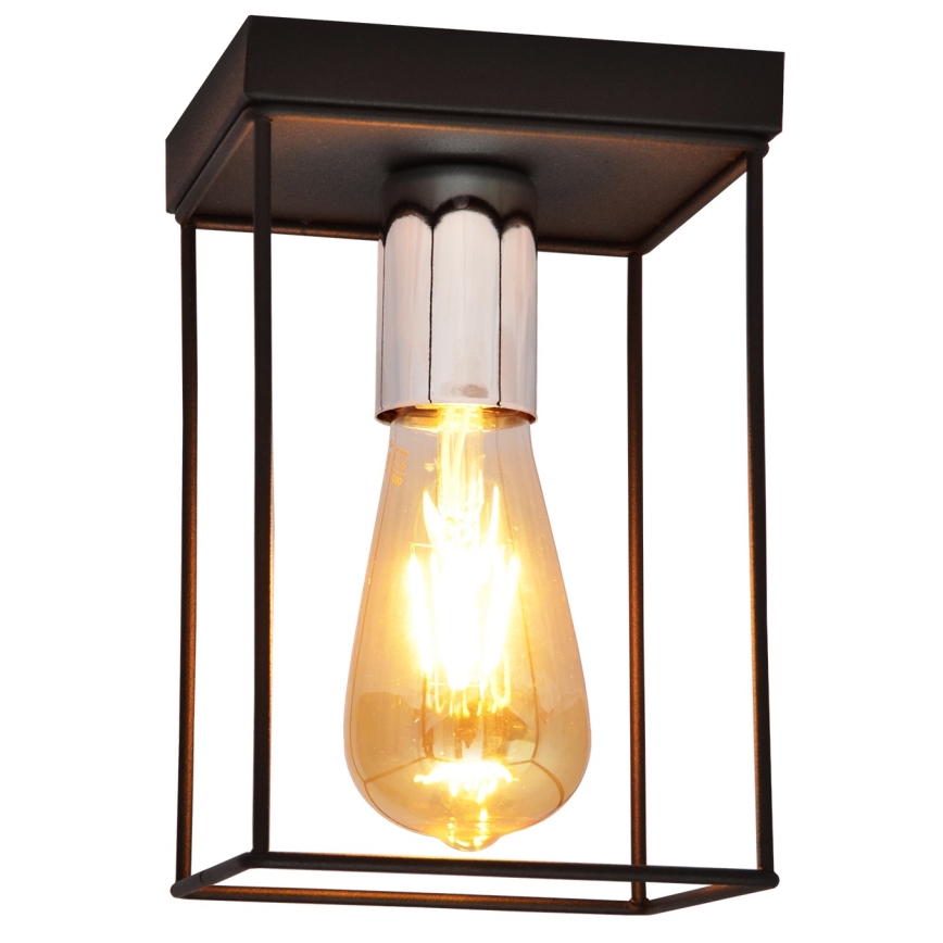 Plafón FINN 1xE27/15W/230V negro/cromo brillante