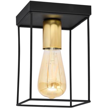 Plafón FINN 1xE27/15W/230V negro/dorado