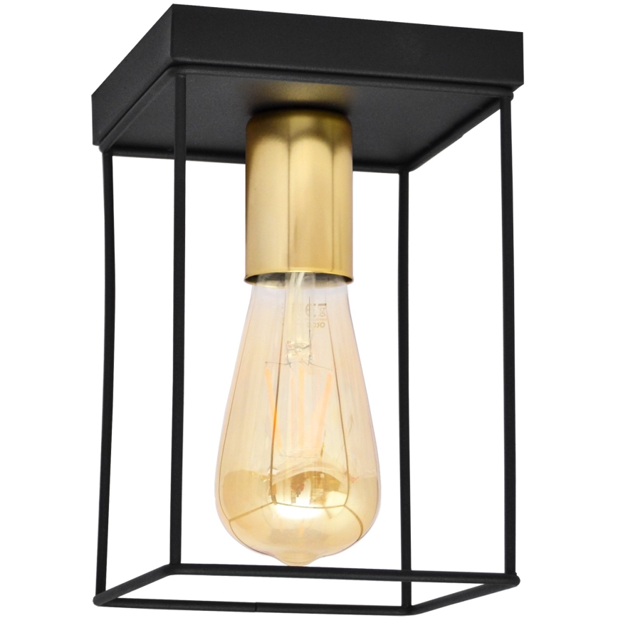 Plafón FINN 1xE27/15W/230V negro/dorado