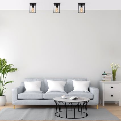 Plafón FINN 1xE27/15W/230V negro