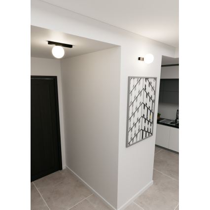 Plafón FIT 1xE14/10W/230V negro/blanco