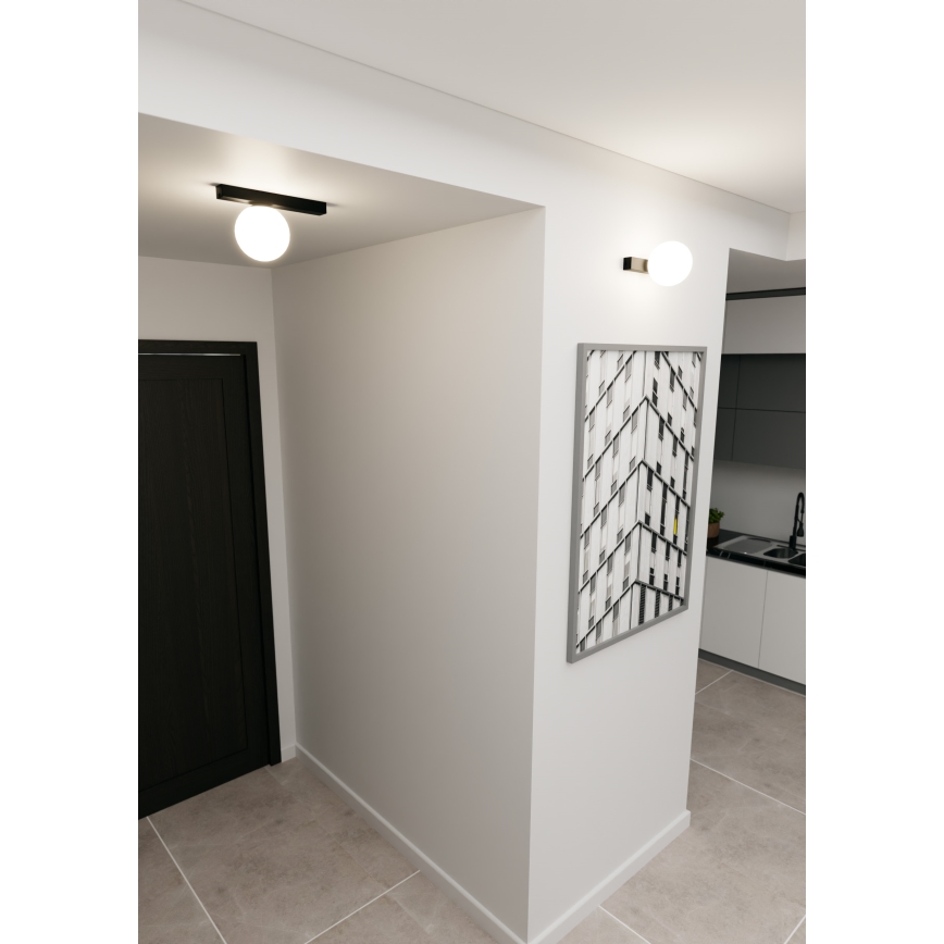 Plafón FIT 1xE14/10W/230V negro/blanco
