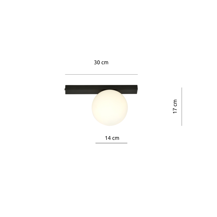Plafón FIT 1xE14/10W/230V negro/blanco