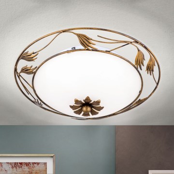 Plafón FLEUR 2xE27/60W/230V diá. 40 cm bronce