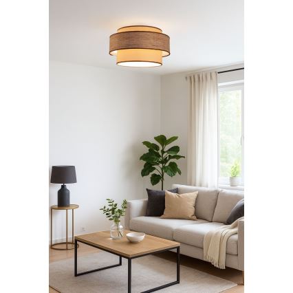 Plafón GRACE 1xE27/60W/230V beige/marrón