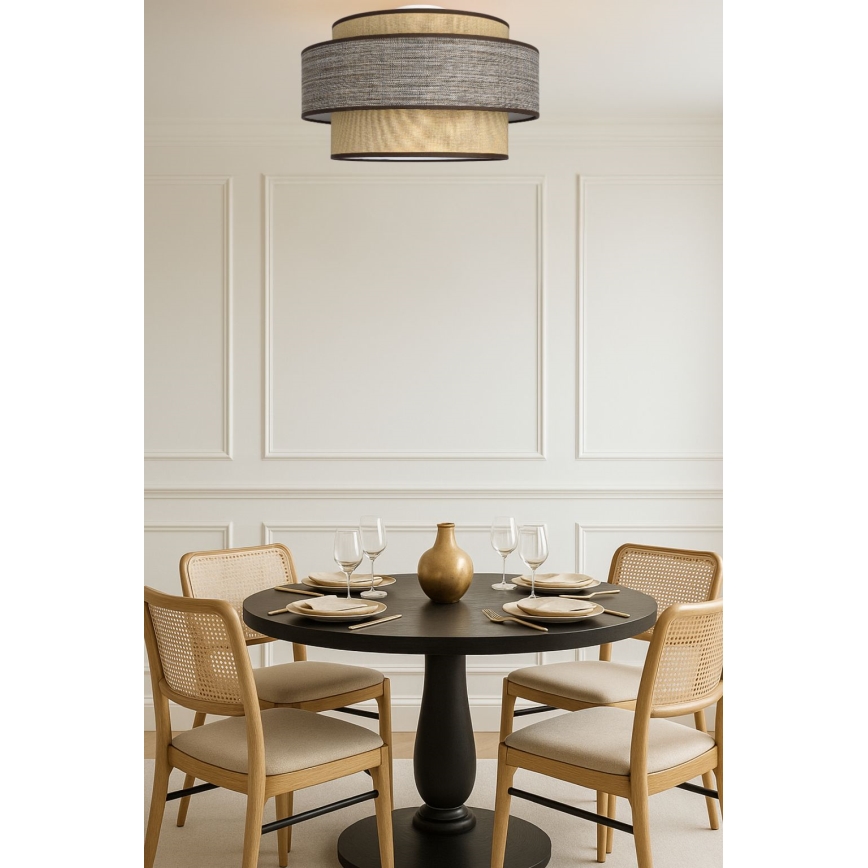 Plafón GRACE 1xE27/60W/230V beige/marrón