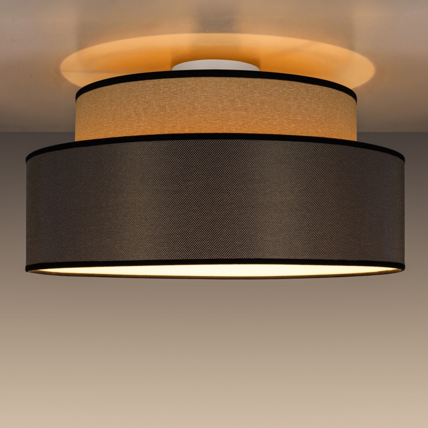 Plafón GRACE 1xE27/60W/230V diá. 40 cm beige/marrón