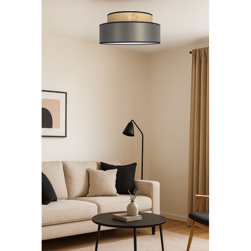 Plafón GRACE 1xE27/60W/230V diá. 40 cm beige/marrón