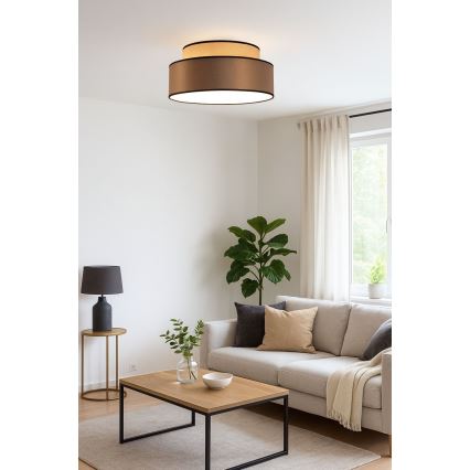 Plafón GRACE 1xE27/60W/230V diá. 40 cm beige/marrón