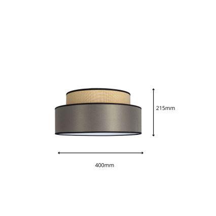 Plafón GRACE 1xE27/60W/230V diá. 40 cm beige/marrón