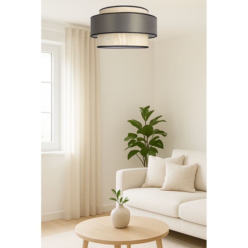 Plafón GRACE 1xE27/60W/230V diá. 40 cm color crema/gris