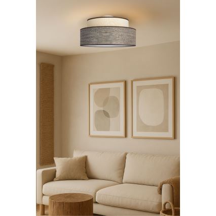 Plafón GRACE 1xE27/60W/230V diá. 40 cm color crema/marrón