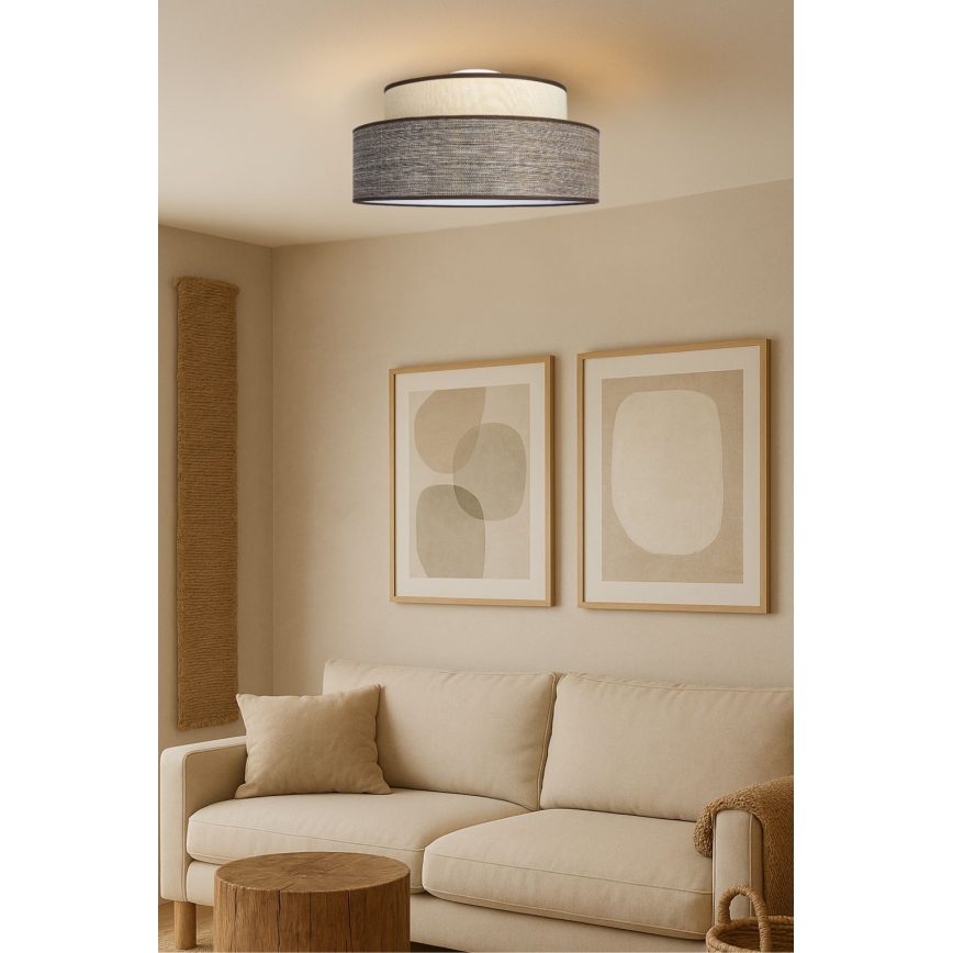 Plafón GRACE 1xE27/60W/230V diá. 40 cm color crema/marrón