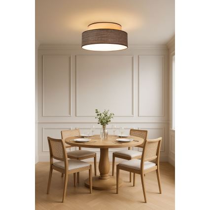 Plafón GRACE 1xE27/60W/230V diá. 40 cm color crema/marrón