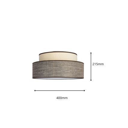 Plafón GRACE 1xE27/60W/230V diá. 40 cm color crema/marrón