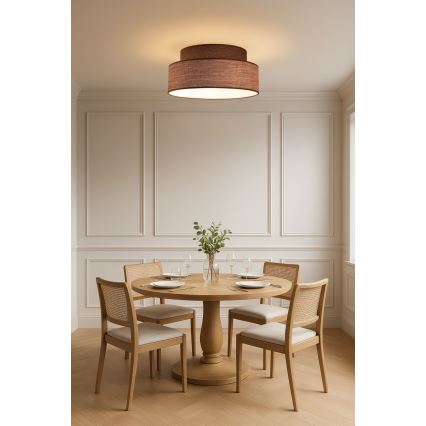 Plafón GRACE 1xE27/60W/230V diá. 40 cm marrón/beige