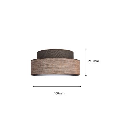 Plafón GRACE 1xE27/60W/230V diá. 40 cm marrón/beige