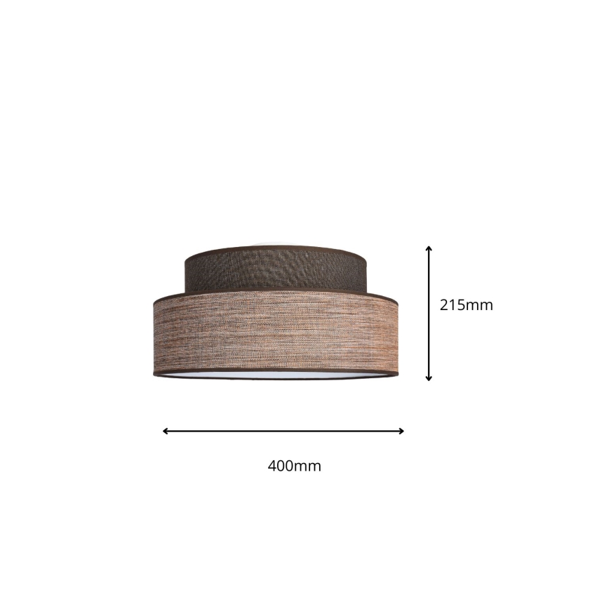 Plafón GRACE 1xE27/60W/230V diá. 40 cm marrón/beige