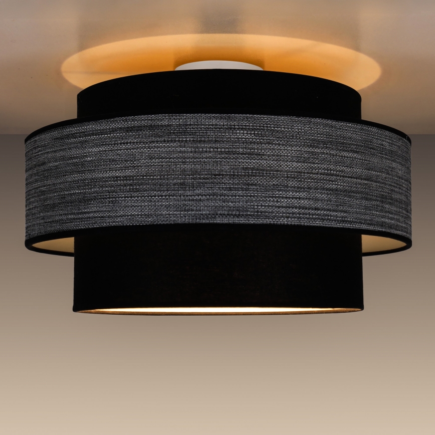 Plafón GRACE 1xE27/60W/230V diá. 40 cm negro/gris