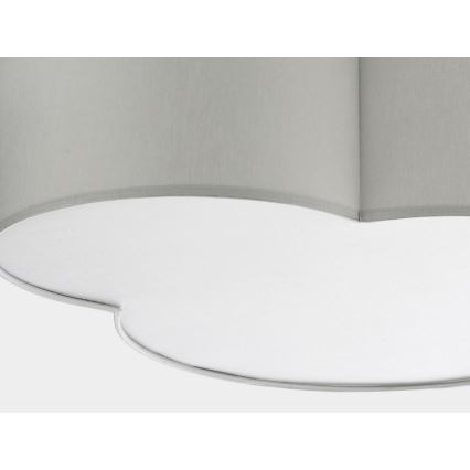 Plafón infantil CLOUD 4xE27/15W/230V gris