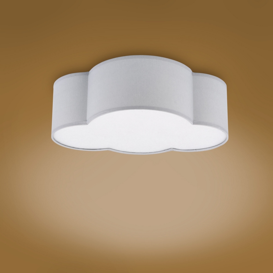 Plafón infantil CLOUD MINI 2xE27/15W/230V gris