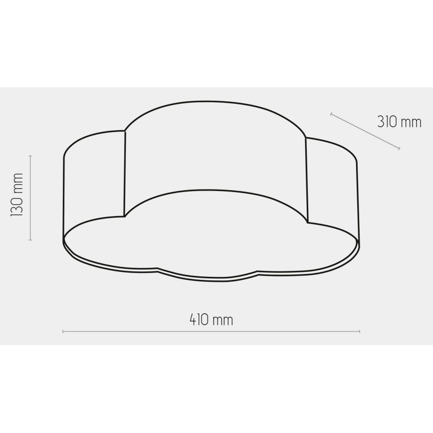 Plafón infantil CLOUD MINI 2xE27/15W/230V gris