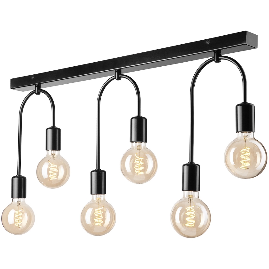 Plafón JANO 6xE27/15W/230V negro