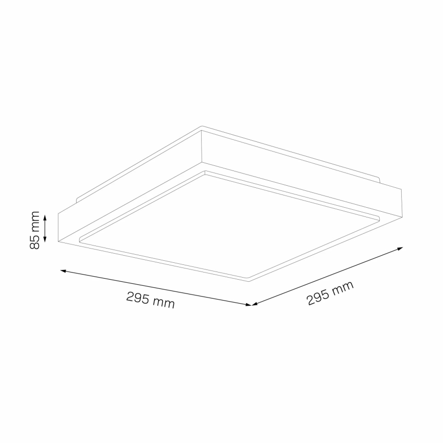 Plafón KAZIMIERZ 2xE27/20W/230V 29,5x29,5 cm negro