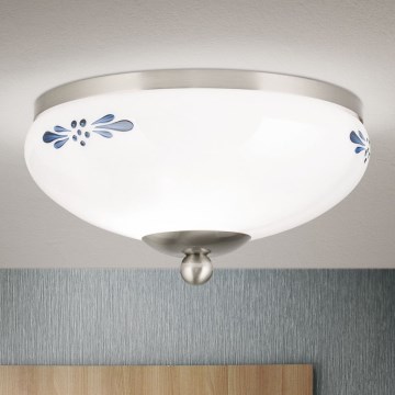 Plafón LANDHAUS 1xE27/60W/230V diá. 21 cm cromo mate/blanco